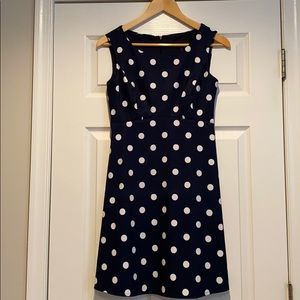 Connected Apparel Navy Polka Dot Dress
